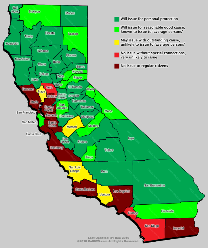 CalCCW Issuance Map