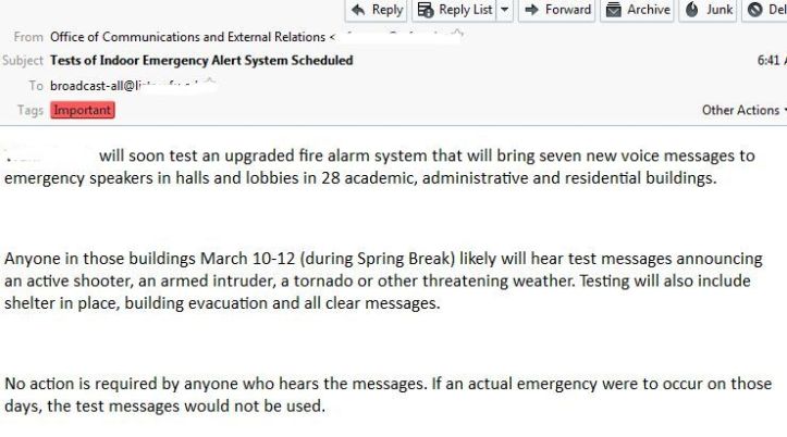 Active Shooter Email