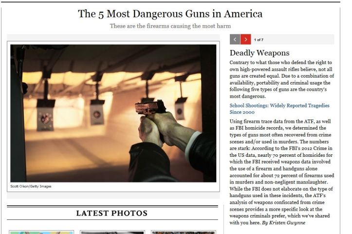 Screen capture from http://www.rollingstone.com/politics/pictures/the-5-most-dangerous-guns-in-america-20140714