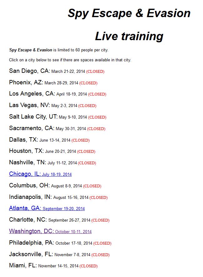 Screen capture from http://spyescapeandevasion.com/live-training-form/