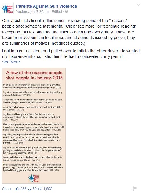 Parents Against Gun Violence Original Post