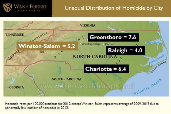 Unequal Distribution of Homicide in NC Cities