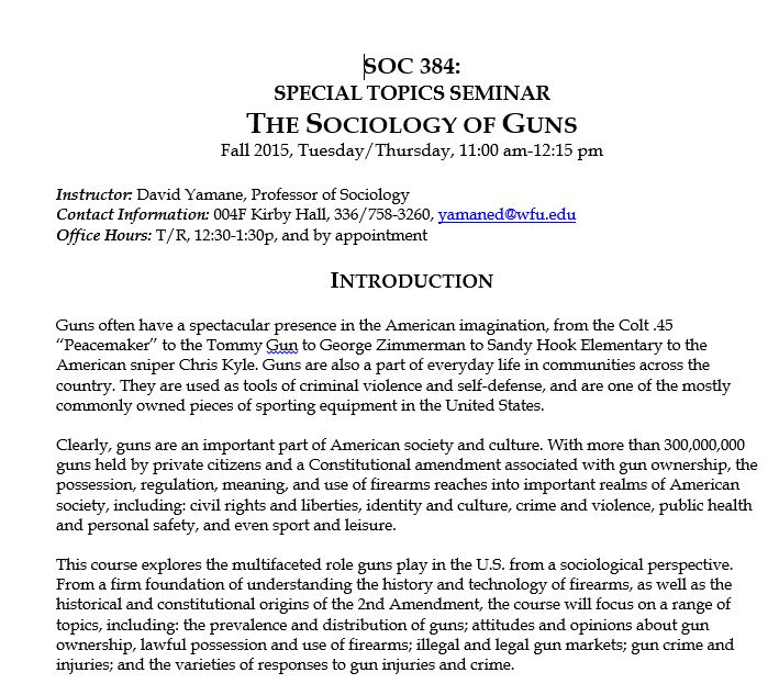 Guns Syllabus