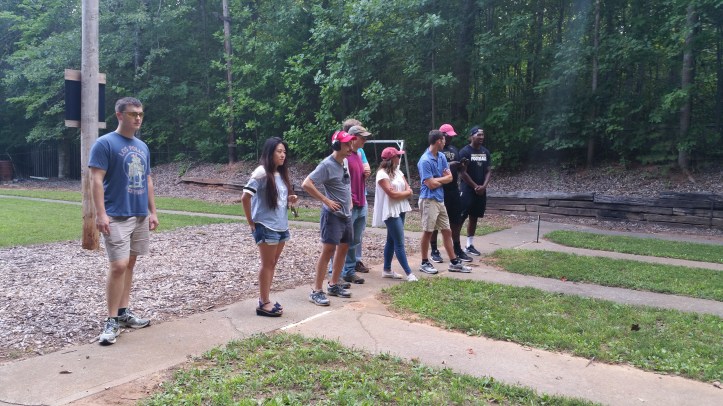 Students waiting for a turn on the firing line at Veterans Range, Mocksville, NC