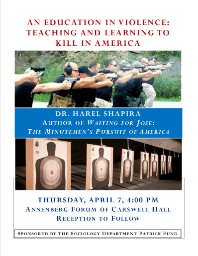 Harel Shapira Lecture Flier 7 April 2016