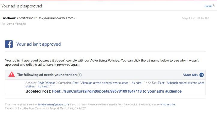 Denied Facebook